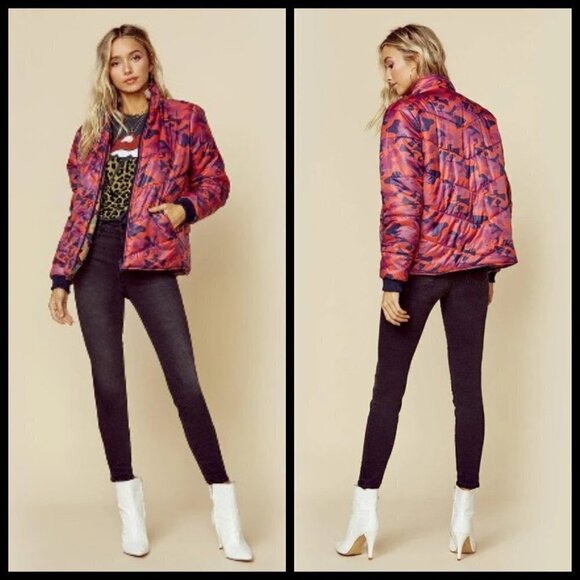 💕MOTHER💕 Two Faced Puffer Jacket Reversible Camo - Picture 5 of 16